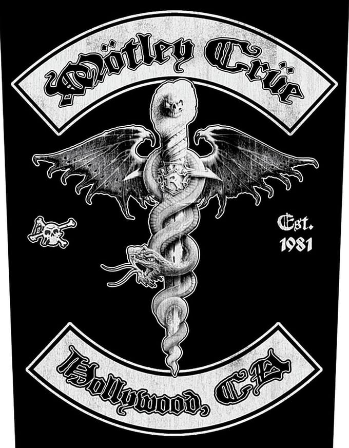 Motley Crue - Hollywood Rugpatch - Zwart