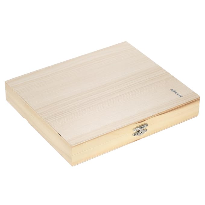 KKmoon 100-plaatsen houten bewaardoos voor geprepareerde microscoopglaasjes beige