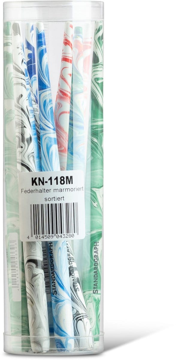 Standardgraph Kroontjespenhouder Gemarmerd hout assorti 12 stuks - SG-KN-118M