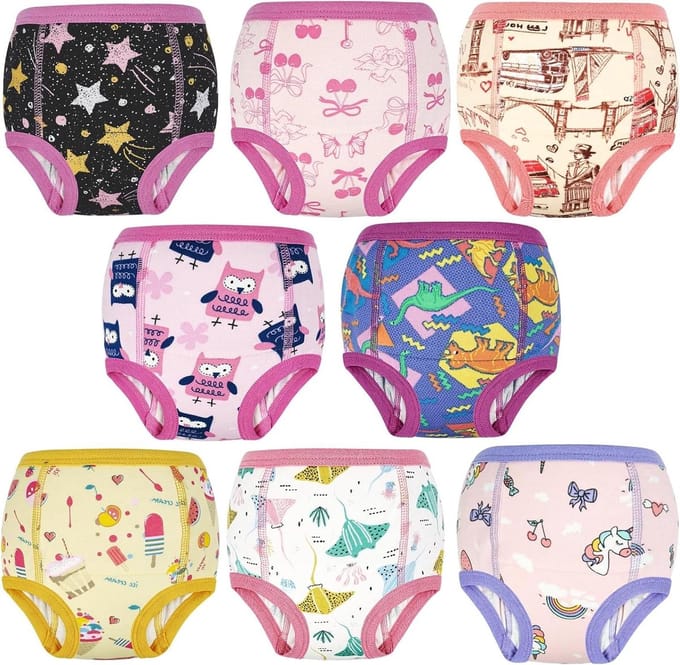 Potty Training Broekjes - Oefenbroekjes Kinderen - Zindelijkheidstraining - 6-Laags Absorberend - 8 Stuks - Multicolor