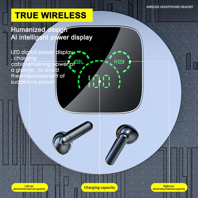 K60 duurzame, energiezuinige draadloze BT-headset wit