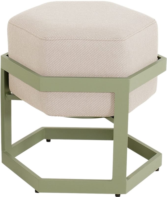 Hocker Esagono 48x41,5x47,5cm softes groen | Moderne voetenbank