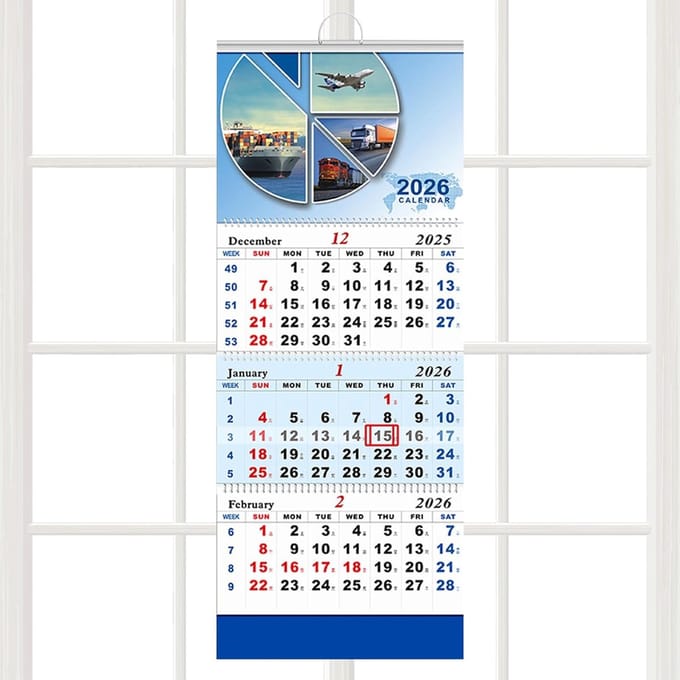 Kalender 2026 - 3 Maanden Planner - Thuis Planning - Verticaal Ontwerp - 33x835x1cm