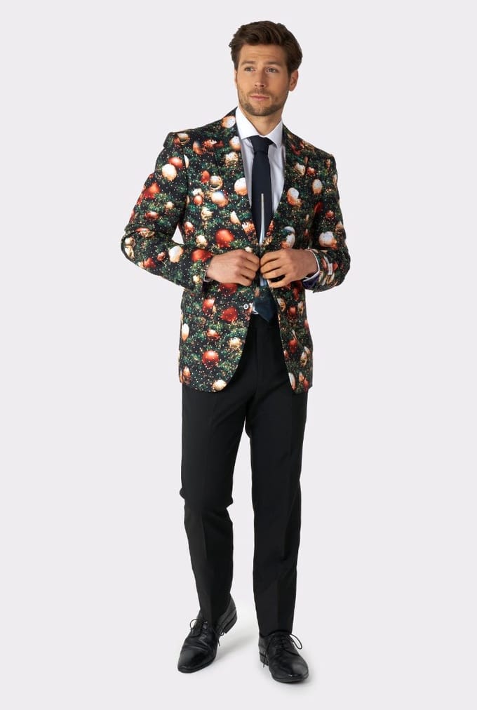 OppoSuits Shine Pine - Heren Kerst kostuum - Kerstpak - Kerstbalpak - Maat EU 48