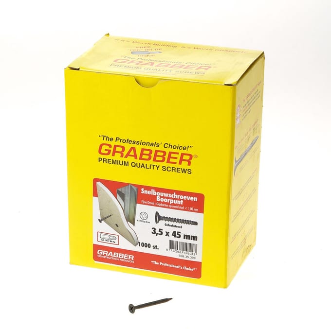 Grabber snelbouwschroef 3.5x 45 boorpunt gefo (Prijs per 1.000 stuks)