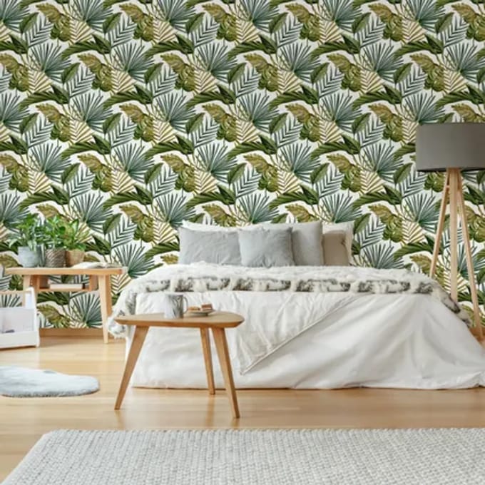 Decomode Vliesbehang Flow - Groen - Zand - 10,05m X 52cm