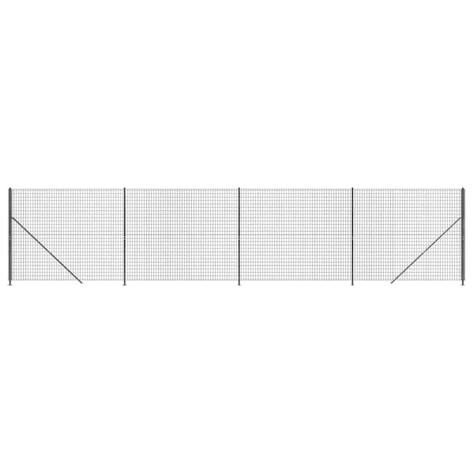 vidaXL - Draadgaashek - met - flens - 2x10 - m - antracietkleurig