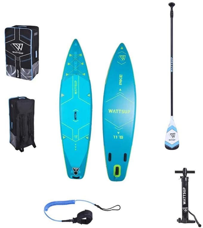 Wattsup Pike Combo 11´6´´ Opblaasbare Paddle Surf Set Blauw 350 cm / 84 cm