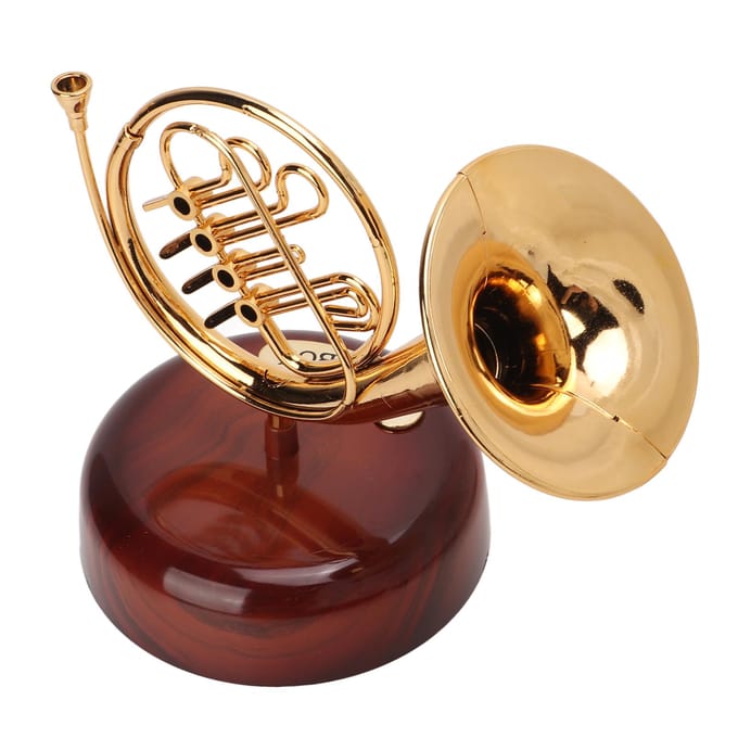 Franse Hoorn Ornament Klassiek Miniatuur Ontwerp Premium Duurzaam Kasteel in de Lucht Franse Hoorn Muziek beige