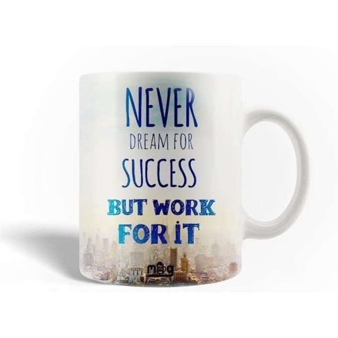 Mug - MANIACASE - Citation Never Dream - Céramique - 30cl - Compatible lave-vaisselle