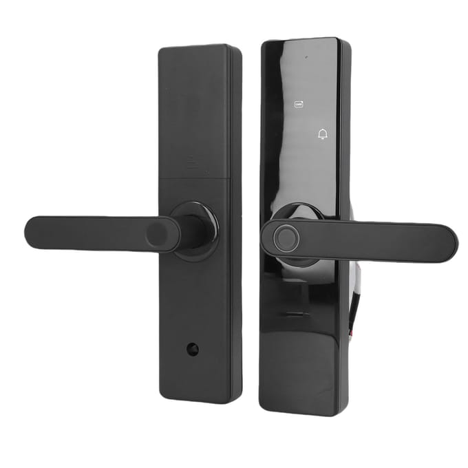 WiFi Slim Deurslot met Handgrepen voor Tuya Vingerafdruk IC-kaart Wachtwoorden Sleutels Toegang Elektronisch gray