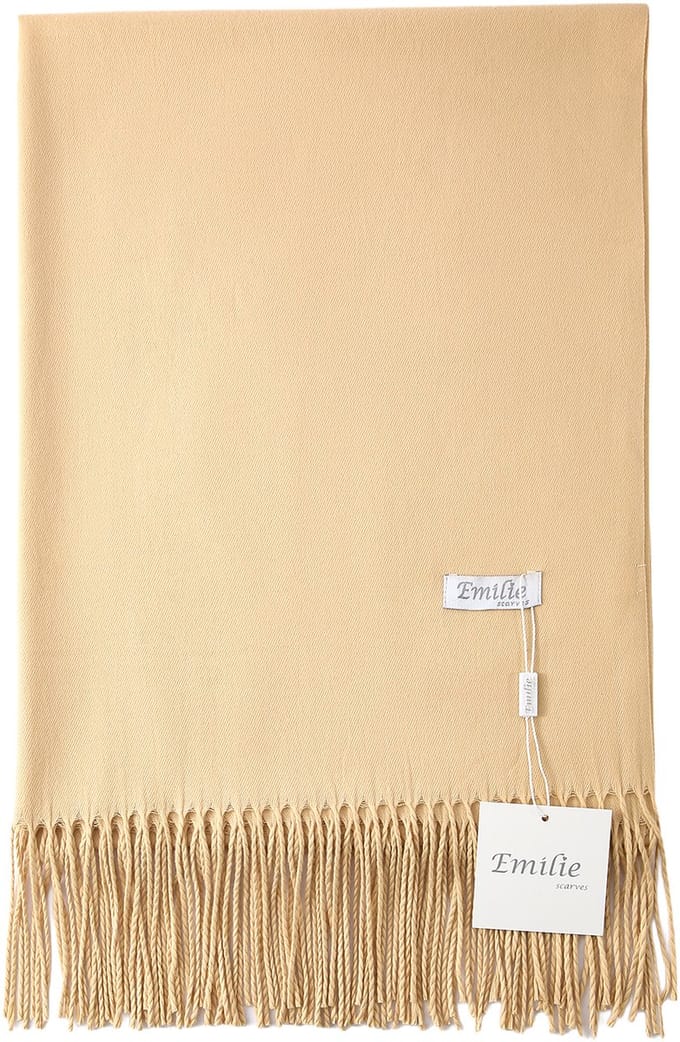 Emilie Collection - sjaal - omslagdoek - pashmina - beige - 200X70CM - 100% Gerecycled polyester