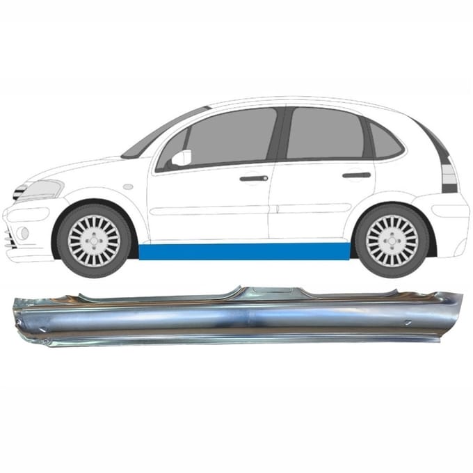 Volledige dorpel voor Citroen C3 2002-2010 / Links