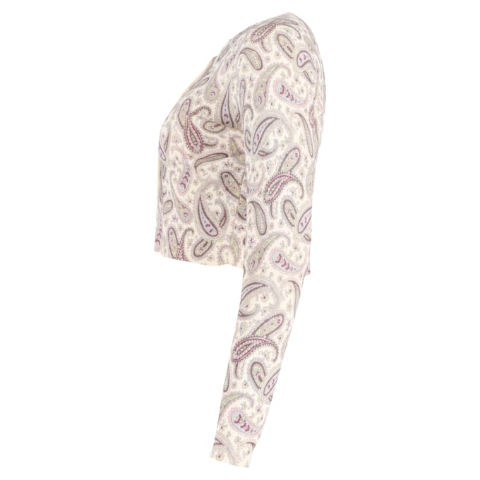 Etro Korte Paisley Cardigan in Beige Wol