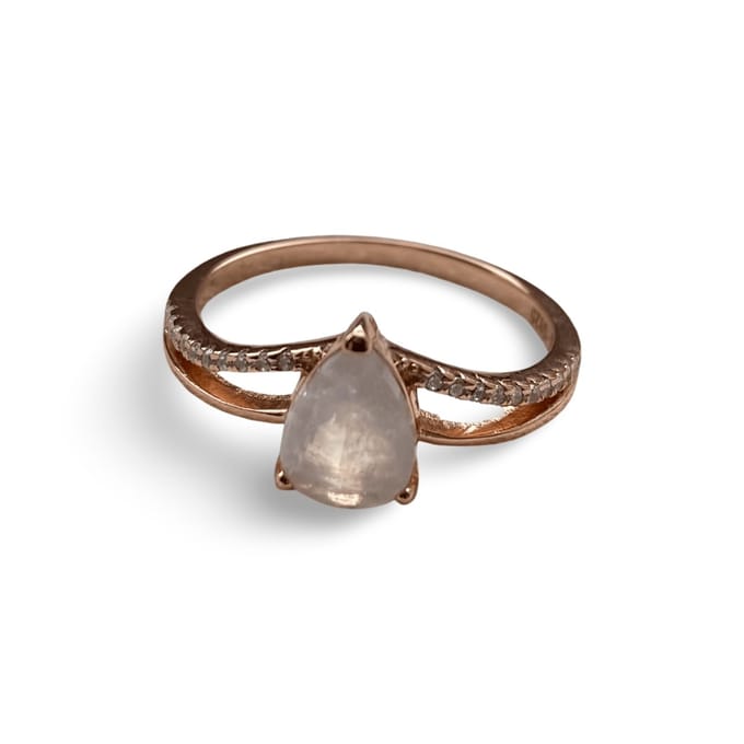 Ring met maansteen/rose plated/maat 57/Bling-it