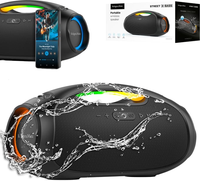 Krüger&Matz Street X-BASS - Draagbare Bluetooth Speaker - Waterbestendig - 60W Vermogen
