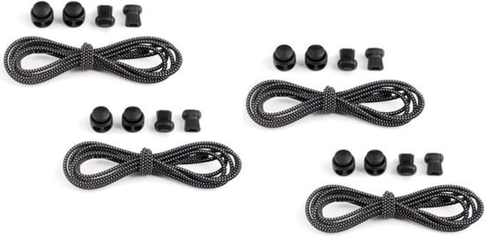 Elastische veters met snelsluiting - Sport en senioren - Zwart - 100 cm - Set van 2