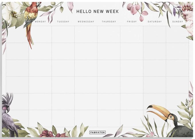 Fabrikten Weekplanner Tropisch - A4 - Engels - Familieplanner
