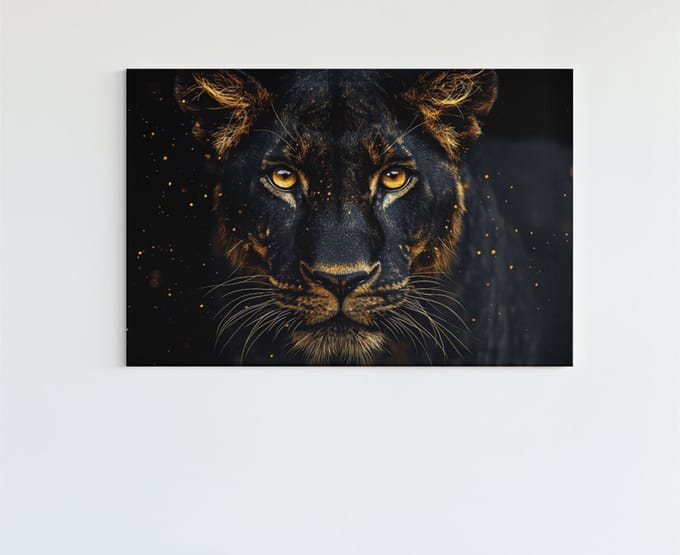 Canvas Schilderij - Wilde Dier - Panter - 90x60x2 cm