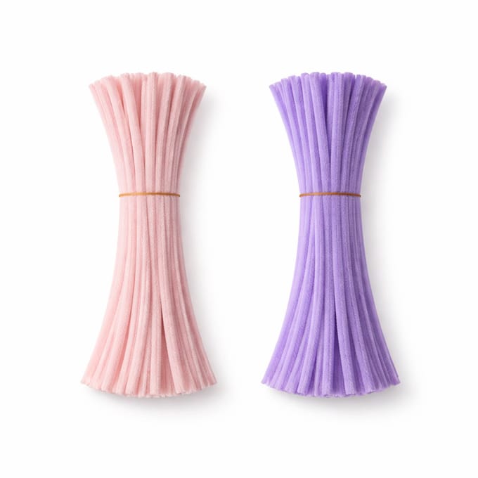 Pijpenragers Chenilledraad - 100 Stuks - Lichtroze & Lila - 30 cm - Kasey