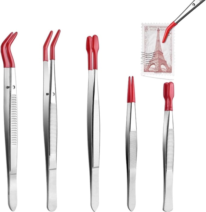 Knutsel Pincet - Precisie Tool - Sieraden Maken - Anti-statisch Ontwerp - 5 Stuks - Rood