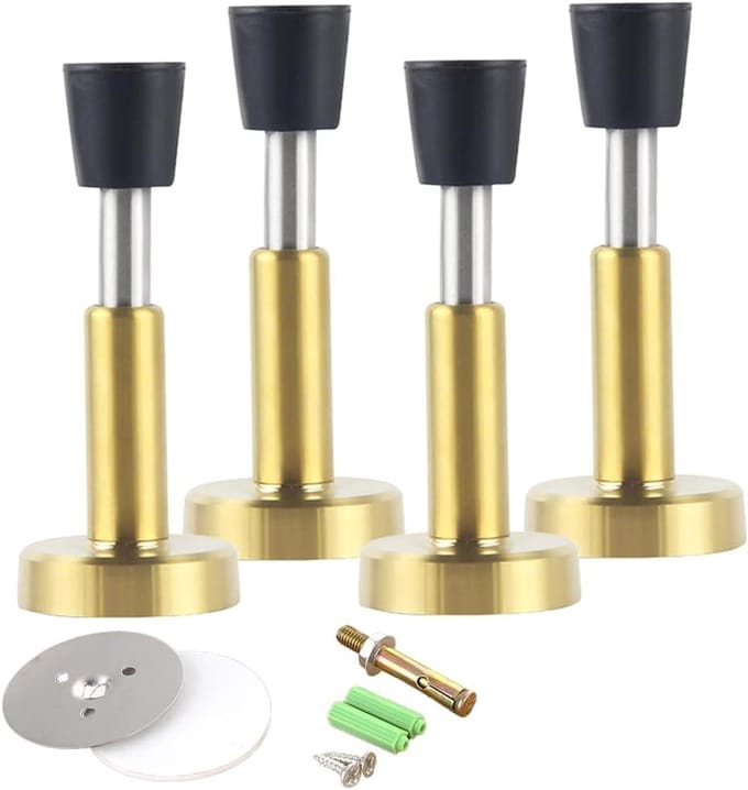 Deur Stoppers - Deurhouders - Muren Beschermen - Hydraulische Demping - 4 Stuks - Goud
