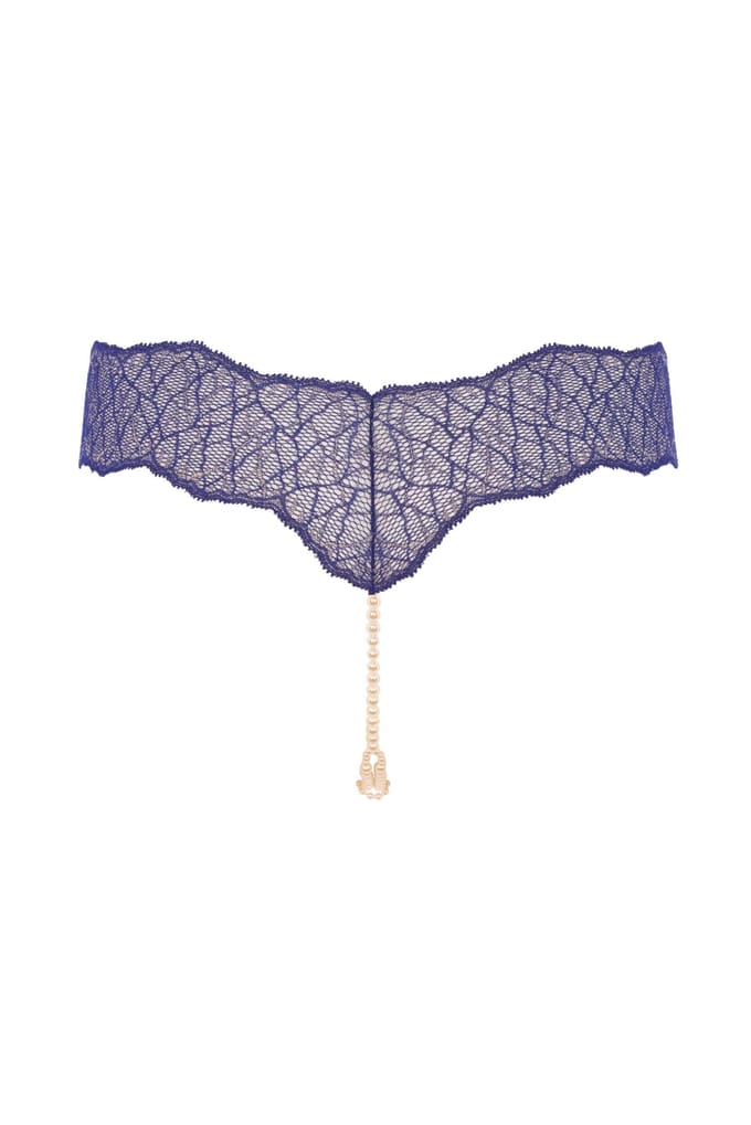 Bracli - Sydney Doppelter Perlenstring Blau - Luxus-Dessous Größe M