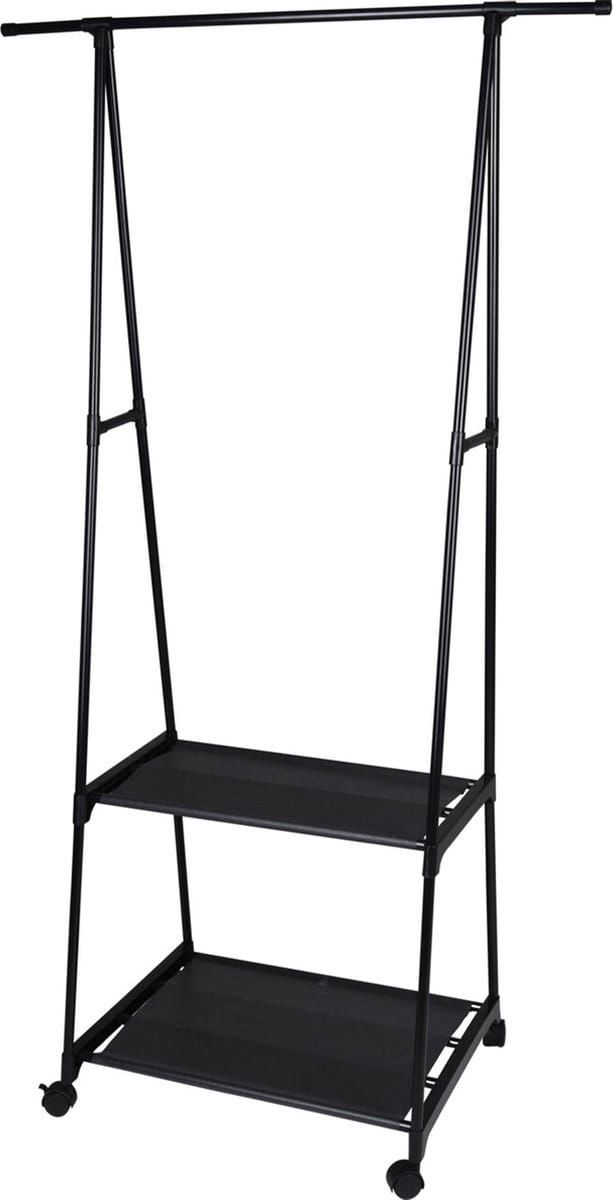 Storage Solutions - Kledingrek met 2 planken - zwart