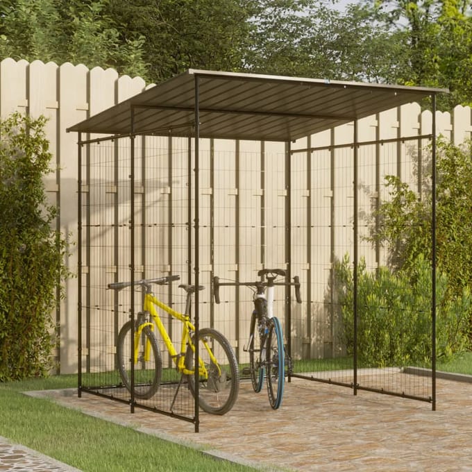 vidaXL - Fietsenstalling - 190x190x222 - cm - staal - zwart
