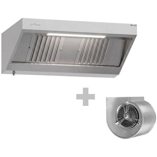 GGM Gastro Wandhaube mit Motor - 1400mm - mit Regler, Filter & Lampe