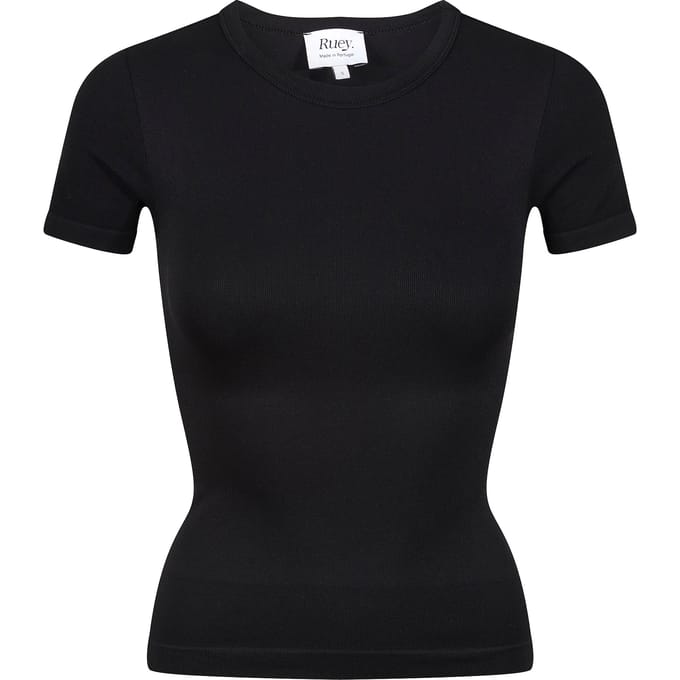 Dames Essentials Basis T-Shirt Vormgevend Gerecycled Stretch Alledaagse Pasvorm