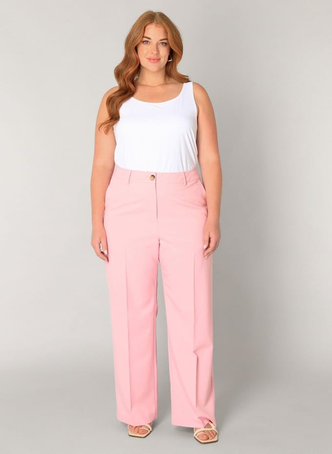 BASE LEVEL CURVY Yunia Pants - Soft Pink - maat W1(48) / L32
