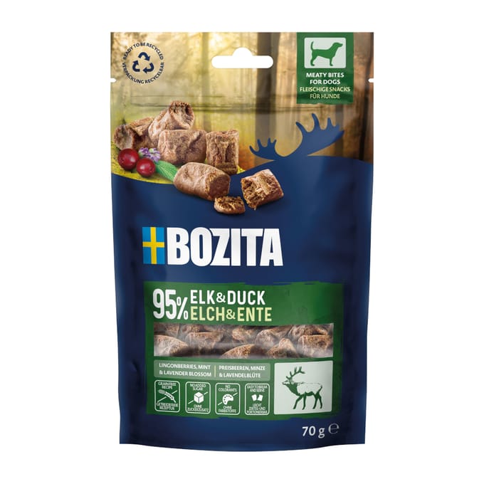 70g Bozita Meaty Bites Eland Eend hondensnacks