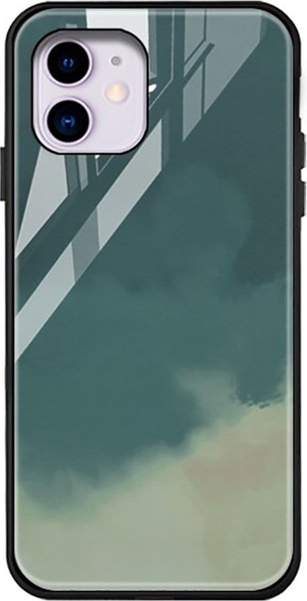 Shop4 - Xiaomi Redmi Note 11 Hoesje - Harde Back Case Glass Marmer Groen