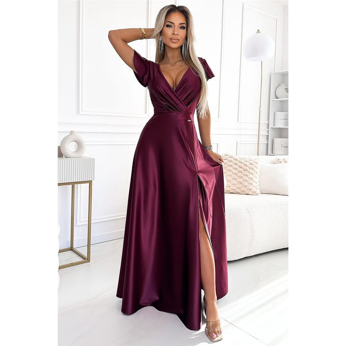 Glitter Glam Dress - Weinrot / M