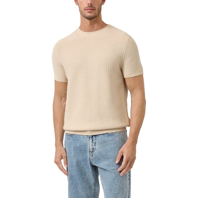 s.Oliver  Pullover Shortsleeve Beige Größe: S | Pullover Outlet | Herren | Braun