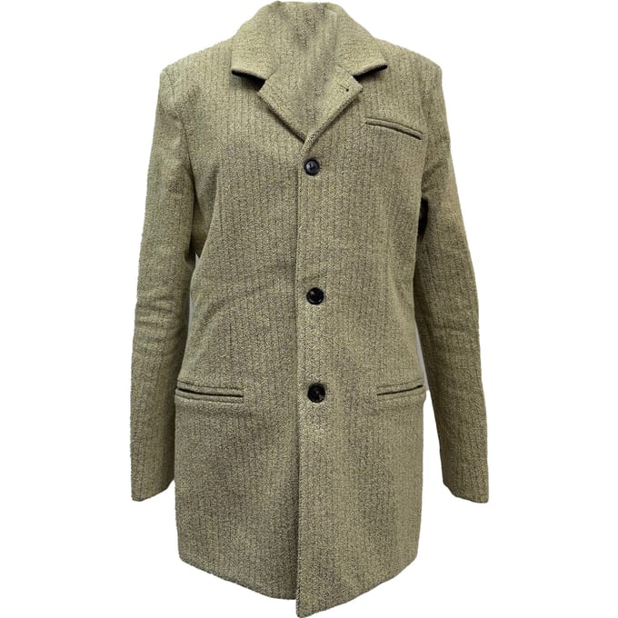 Bottega Veneta single-breasted blazer met visgraatmotief in beige polyamide