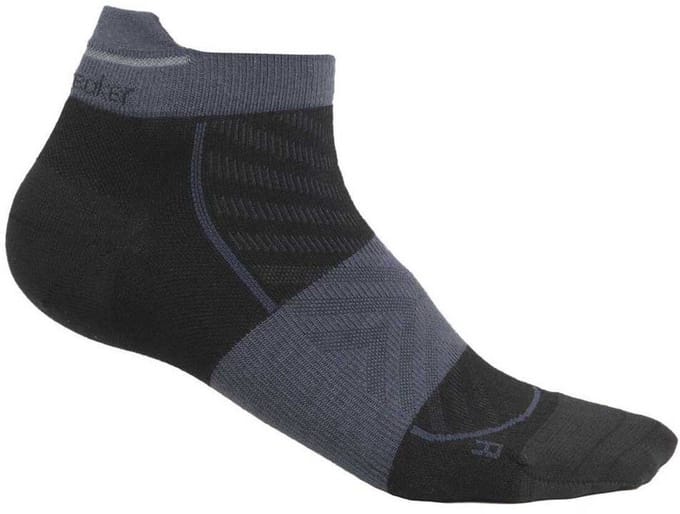 Hardloopsok Icebreaker Women Merino Run+ Ultralight Micro Black/Graphite-Schoenmaat 41 - 43