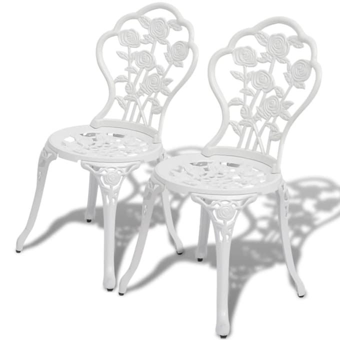 vidaXL - Bistrostoelen - 2 - st - gietaluminium - wit