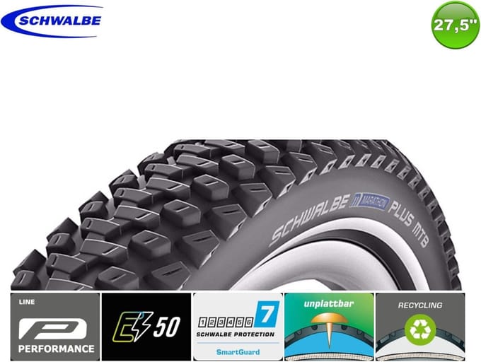 2 x Marathon Plus MTB-fietsbanden 27,5 x 2,25 cm met 2 binnenbanden SV19