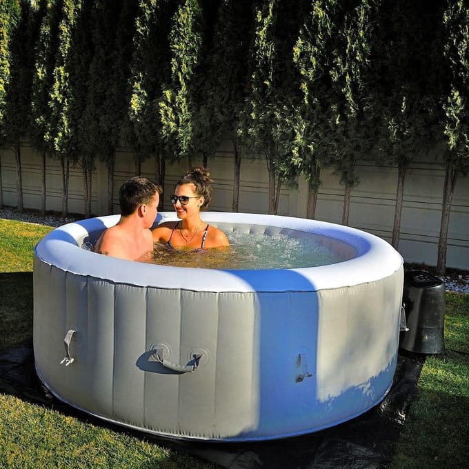 Opblaasbare Jacuzzi Ø208 x 65 - 208x65 cm - Grijs - x 65 cm Verwarming & - Medahomestore