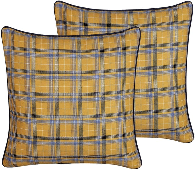 DICENTRA - Sierkussen set van 2 - Geel - 45 x 45 cm - Polyester