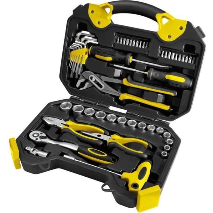 Ensemble d'outils - FIELDMANN - FDG 5002-54R - 54 pieces - Douilles 3/8 Dr. - Mallette de transport