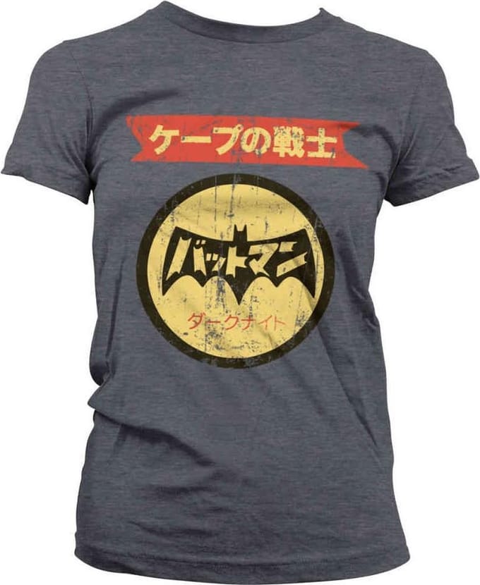 DC Comics Batman Dames Tshirt -S- Japanese Retro Logo Grijs