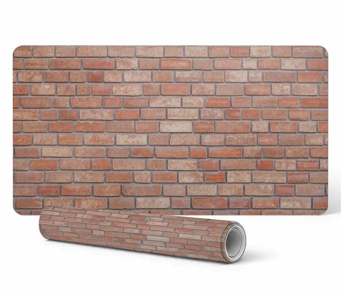 Duurzame antislip bureauonderlegger met baksteenmotief, 90x45 cm