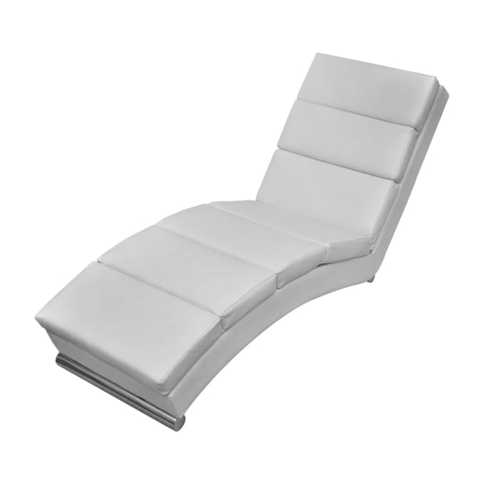 vidaXL - Chaise - longue - kunstleer - wit