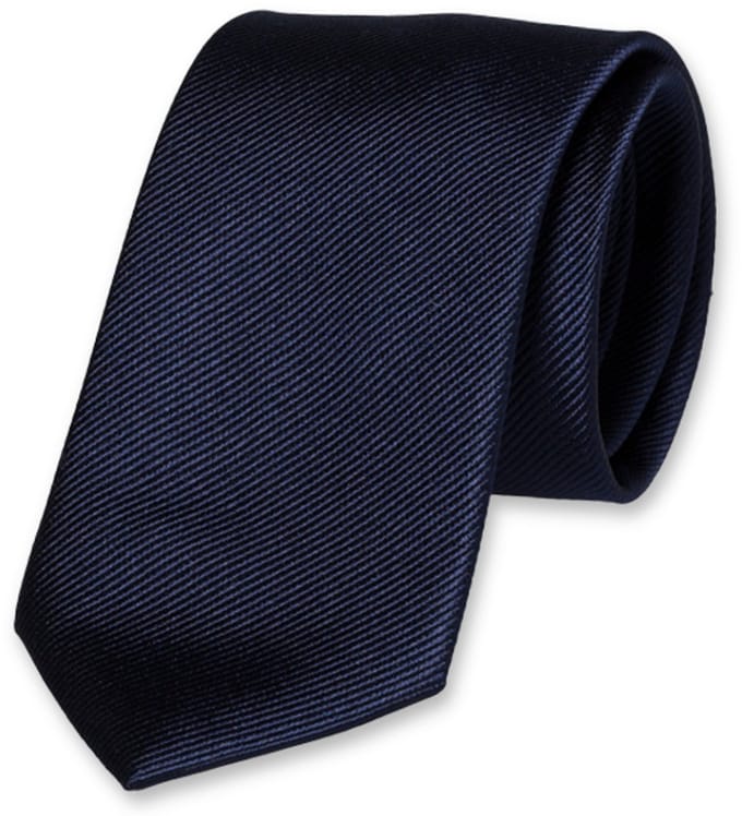 E.L. Cravatte Stropdas - Donkerblauw - 100% Zijde