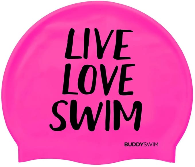 Buddyswim Live Love Swim Silicone Zwembadmuts Roze