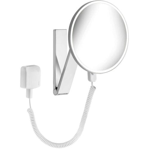 Keuco iLook-move cosmetic mirror round, 5-fold magnification, wall model, plug transformer, 17612019001