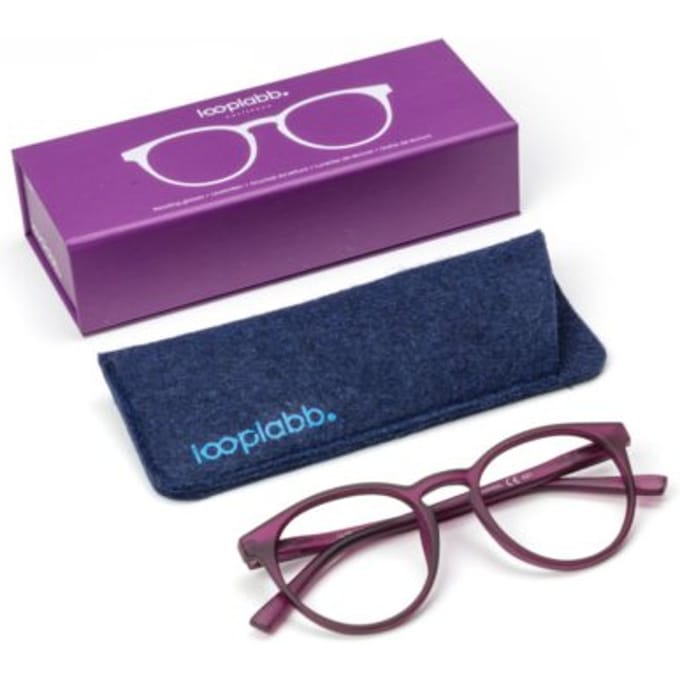 Looplabb leesbril sterkte +2,00 model papillon donker paars